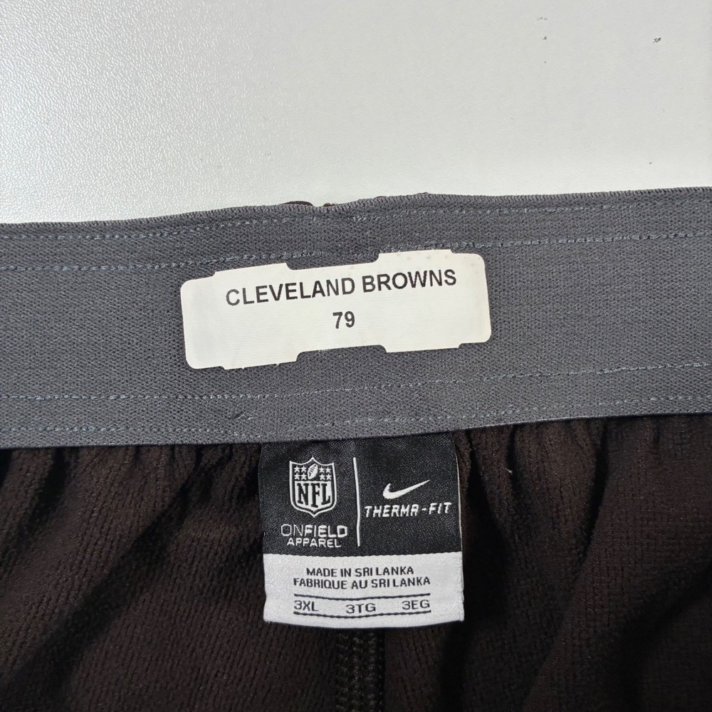 Nike Cleveland Browns Player Issue Sweatpants 3XL Brown NFL Onfield Therma-FIT - Picture 3 of 11